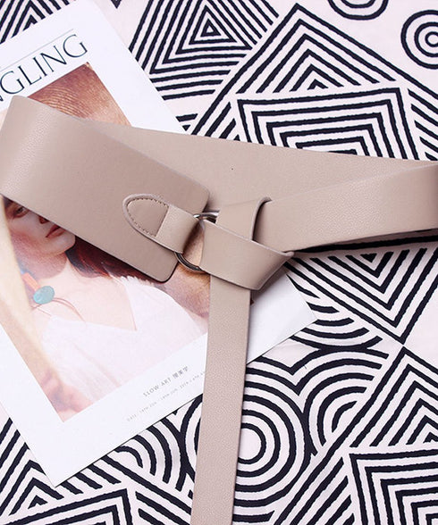 soft leather wide waist belt